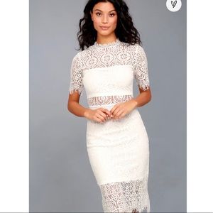 Lulu’s Remarkable White Lace Dress NWT Size XS